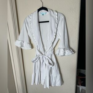 Betsey Johnson White Bridal Robe with Ruffles